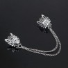 FashionMoon Wolf Head Chained Brooch