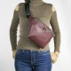 Women's Burgundy Single Zippered Large Waist Bag