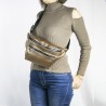 Women's Bright Brown Double Zippered Belt Waist Bag