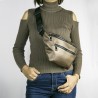 Women's Bright Brown Double Zippered Belt Large Waist Bag