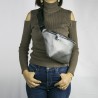 Women's Silver Single Zippered Waist Bag