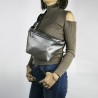 Women's Silver Single Zippered Waist Bag