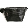 Large Waist Bag Black Color Glossy Patterned Model