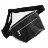 Large Waist Bag Black Color Glossy Patterned Model