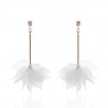 Crystal Flowered Drop Model Long Earrings