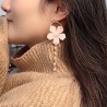 Flower Earrings Circle Earrings Model Long Earrings