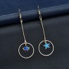 Galaxy 2 Model Star Moon Long Earrings