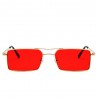 Fashion Moon Vintage Retro Small Oval Framed Trend Red Glazed Sunglasses