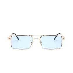 Fashion Moon Vintage Retro Small Oval Framed Trend Blue Glazed Sunglasses