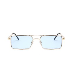 Fashion Moon Vintage Retro Small Oval Framed Trend Blue Glazed Sunglasses