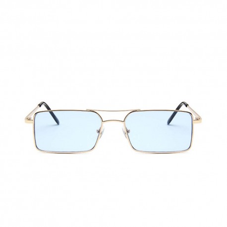 Fashion Moon Vintage Retro Small Oval Framed Trend Blue Glazed Sunglasses