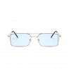 Fashion Moon Vintage Retro Small Oval Framed Trend Blue Glazed Sunglasses
