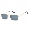 Fashion Moon Vintage Retro Small Rectangle Framed Trendy Black Glazed Sunglasses