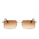 Fashion Moon Vintage Retro Small Rectangular Framed Trendy Degrade Brown Glazed Sunglasses