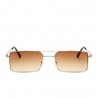 Fashion Moon Vintage Retro Small Rectangular Framed Trendy Degrade Brown Glazed Sunglasses