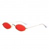 Fashion Moon Retro Steampunk Small Oval Red Glazed Sunglasses