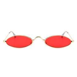 Fashion Moon Retro Steampunk Small Oval Red Glazed Sunglasses