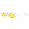 Fashion Moon Retro Steampunk Small Oval Yellow Glazed Sunglasses