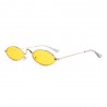 Fashion Moon Retro Steampunk Small Oval Yellow Glazed Sunglasses
