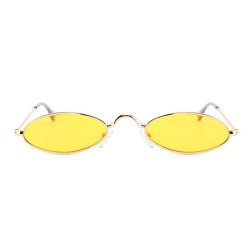Fashion Moon Retro Steampunk Small Oval Yellow Glazed Sunglasses