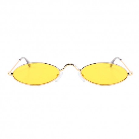 Fashion Moon Retro Steampunk Small Oval Yellow Glazed Sunglasses