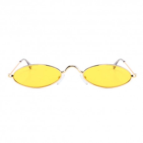 Fashion Moon Retro Steampunk Small Oval Yellow Glazed Sunglasses