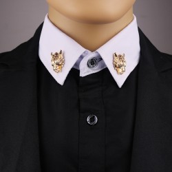 FashionMoon Wolf Head Collar Pin
