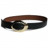 Black Color Style Tattoo Golden Yellow Buckle Belt