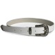 White Leather Antique Silver Buckle Belt