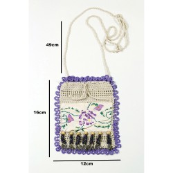 Design Hand Made Purple Antique Canvas Pouch