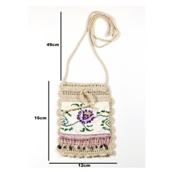 Design Handmade Pink Beaded Antique Sewn Pouch