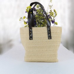 Handmade Mercerized Summer Cream Color Bag