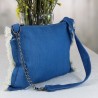 Design Tasseled Jeans Fabric Free Bag Model Silver Color Chain Bag