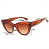 Fashion Moon Esmeralda Model Big Brown Leopard Patterned Sunglasses