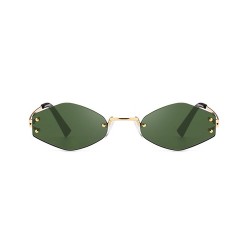 Fashion Moon Hexagon Cat Model Green Sunglasses