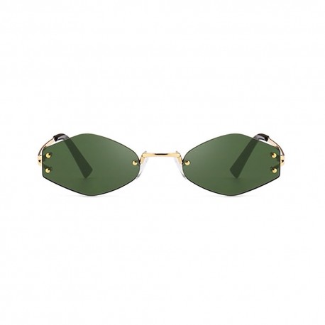 Fashion Moon Hexagon Cat Model Green Sunglasses