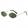 Fashion Moon Hexagon Cat Model Green Sunglasses