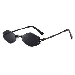 Fashion Moon Hexagon Cat Model Black Color Sunglasses