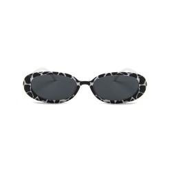Fashion Moon Style Black and White Leopard Patterned Sunglasses