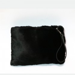 Fashion Moon Black Color Plush Model Portfolio Bag
