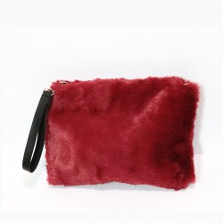 Kırmızı Renk Pelüş Model Portföy Çantası