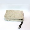 Fashion Moon Cream Color Plush Model Portfolio Bag