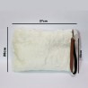 Fashion Moon Cream Color Plush Model Portfolio Bag