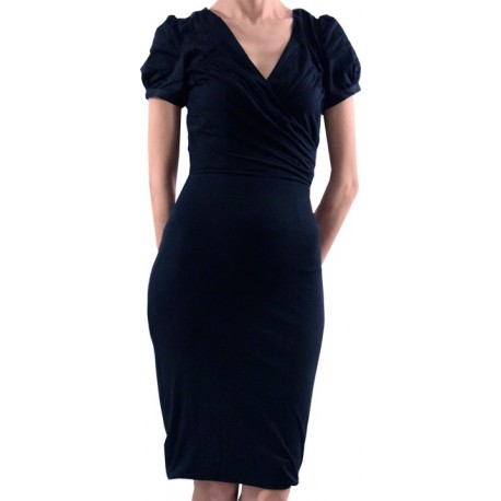 Mango Dress Neckline Croise Black