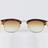 Fashion Moon Brown Retro Half Frame With Bamboo Handle