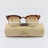 Fashion Moon Brown Retro Half Frame With Bamboo Handle