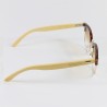 Fashion Moon Brown Retro Half Frame With Bamboo Handle