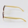 Fashion Moon Brown Retro Half Frame With Bamboo Handle