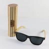 Fashion Moon Bamboo Handle Black Top Gun Frame Sunglasses