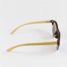 Fashion Moon Wooden Round Half Frame Blue Mirrored Sunglasses